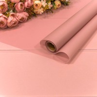 Плёнка 0,58*10м матовая однотонная 55мкм Умеренный розовый 1/30 Арт: 1657/3572