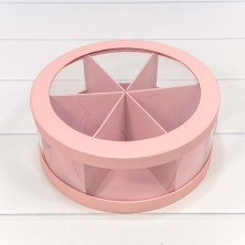 Коробка Круглая 25*10 сборная Розовый 1/14 Арт: 720889/2