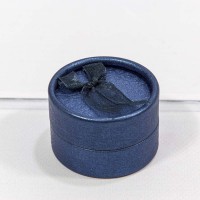 Коробка Круглая 5*3 с бантиком Синий 1/24 1/720 Арт: 60653/1