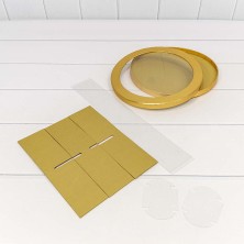 Коробка Круглая 25*7 сборная Золотой 1/14 Арт: 720890/1