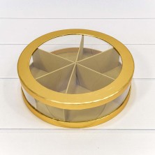 Коробка Круглая 25*7 сборная Золотой 1/14 Арт: 720890/1