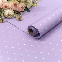 Плёнка 0,58*10м матовая "Мелкий горошек" 65мкм Сиреневый 1/30 Арт: 1691/4120