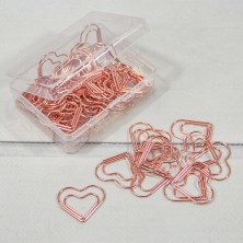 Скрепки декоративные фигурные набор (50 шт.) 2,5*2,2 "Сердце" Бронзовый 1/12 1/240 Арт: 000782/1