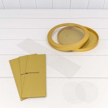 Коробка Круглая 25*10 сборная Золотой 1/14 Арт: 720890/2