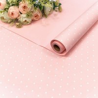 Плёнка 0,58*10м матовая "Мелкий горошек" 65мкм Розовый 1/30 Арт: 1691/706