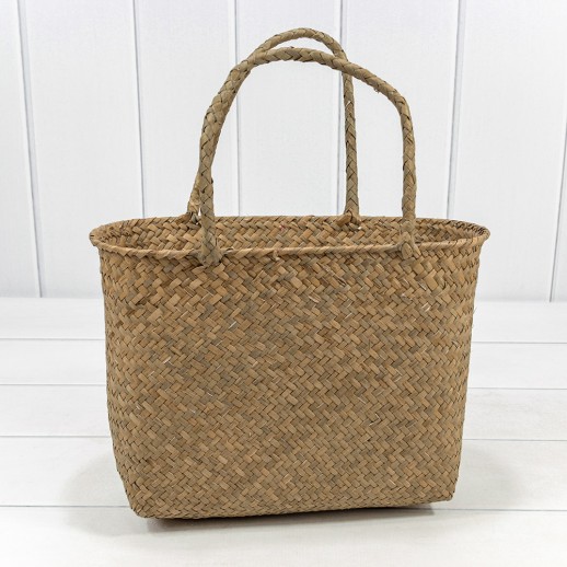 Корзина плетёная 33*14*21 (±5%) из камыша с ручками Натуральный 1/60 Арт: 420211/3