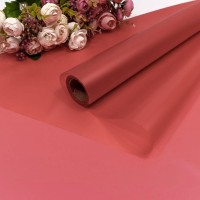 Плёнка 0,58*10м матовая однотонная 55мкм Пурпурно-красный 1/30 Арт: 1657/1807