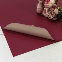 Плёнка в листах 55*55 (20 шт.) матовая двухсторонняя 65мкм Бордовый/Светло-коричневый 1/60 Арт: 1631/194
