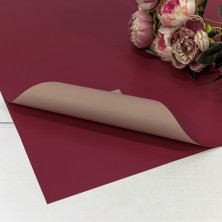 Плёнка в листах 55*55 (20 шт.) матовая двухсторонняя 65мкм Бордовый/Светло-коричневый 1/60 Арт: 1631/194