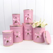 Коробки Цилиндр Набор 1/6 21*25,5 "Flowers for you" Розовый 1/8 Арт: 720950/15