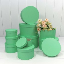 Коробки Круглые Набор 1/10 27,5*14,7 Светло-зелёный 1/6 Арт: 721814/1533