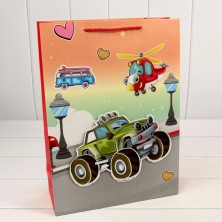 Пакет подарочный с 3D аппликацией "Детский" (микс 107) 30*41,5*12 210г 1/20 1/80 Арт: 000107A