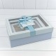 Коробки Прямоугольные Набор 1/3 33,5*25*11,5 с окошком и бантом Голубой 1/12 Арт: 721306/3