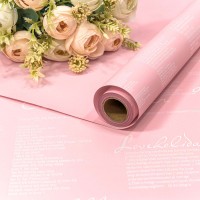 Плёнка 0,58*10м матовая с надписями 65мкм Розовый 1/30 Арт: 1619/706