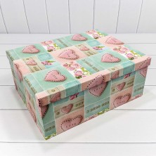 Коробки Прямоугольные Набор 1/15 42,5*33*17,6 "Сердца с цветами" 1/2 Арт: 721902/956