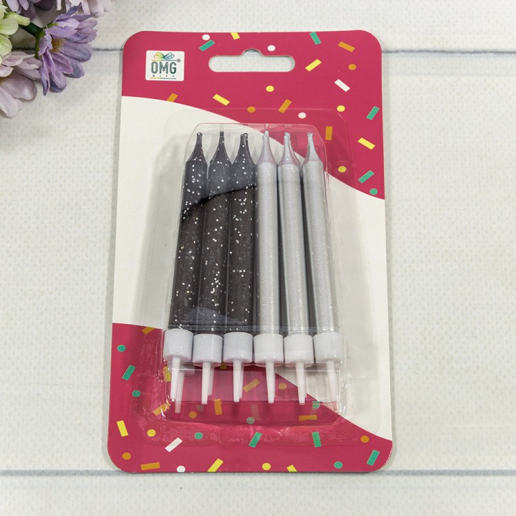 Свечи для торта набор (12 шт.) 8см (микс 11) 1/12 1/144 Арт: 20010-95/11