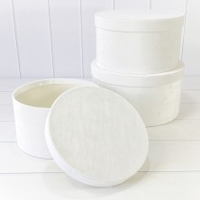 Коробки Круглые Набор 1/3 29,7*16 "Бархат" Белый 1/6 Арт: 720912/1