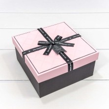 Коробки Квадратные Набор 1/3 19*19*9,5 "Best Wishes For You" Розовый/Чёрный 1/18 Арт: 721612/1