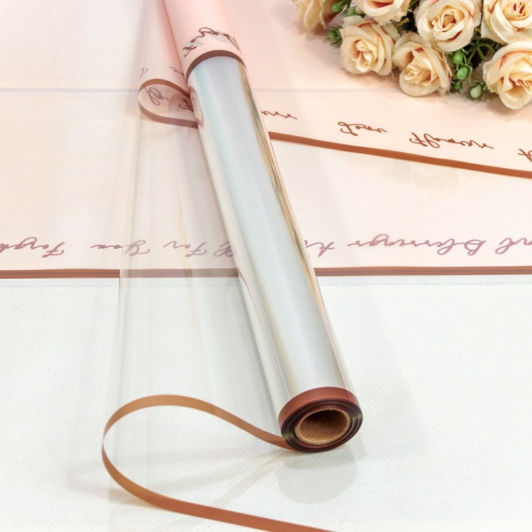 Плёнка 0,57*10м 280г матовая/глянцевая с окошком 55мкм Розовый 1/30 Арт: 1634/1