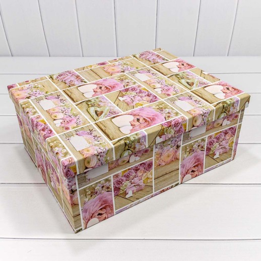 Коробки Прямоугольные Набор 1/15 42,5*33*17,6 "Коллаж с розами" 1/2 Арт: 721902/1490