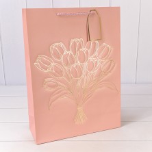 Пакет подарочный с тиснением "Букет" (микс) 31*42*12 210г 1/20 1/80 Арт: 000330A