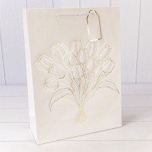 Пакет подарочный с тиснением "Букет" (микс) 31*42*12 210г 1/20 1/80 Арт: 000330A