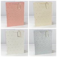 Пакет подарочный с тиснением "Цветочки" (микс) 31*42*12 210г 1/20 1/80 Арт: 000546A