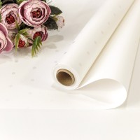 Плёнка 0,58*10м матовая "Мелкий горошек" 65мкм Белый 1/30 Арт: 1691/2