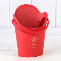 Коробка "Ваза для цветов" 13,5*10*19 Красный 1/12 1/120 Арт: 720816/2
