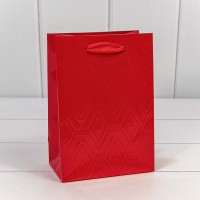 Пакет подарочный "Элегант" Красный 14*20*8 230г 1/20 1/240 Арт: 000156G/1