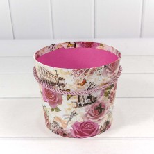 Коробка "Ваза для цветов" 14,5*12,5 с ручкой "Цветы" (ассортимент) 1/10 1/120 Арт: 720745/1