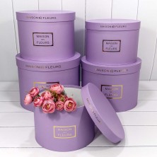 Коробки Круглые Набор 1/5 32*24,5 "Maison des Fleurs" Сиреневый 1/4 Арт: 7215006/1537