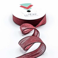 Лента Полиэстер с каймой "Сетка" 2,5см*20ярд Бордовый 1/8 1/192 Арт: 537-25/6