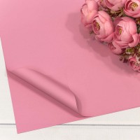 Плёнка в листах 55*55 (20 шт.) матовая "Корейская" 65мкм Розовый-6050 1/60 Арт: 1698/6050