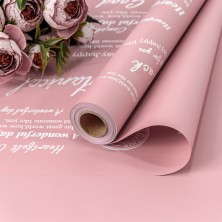 Плёнка 0,58*10м 290г матовая с печатью 65мкм Пастельно-розовый 1/30 Арт: 1601/4092