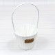 Корзина плетёная Круглая 12*10,5/26 (±5%) из пластика с ручкой Белый 1/80 Арт: 420134/1