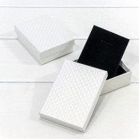 Коробка Прямоугольная 11*8*3,4 "Ромбики-2" Белый 1/12 1/240 Арт: 627118/2