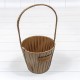 Корзина плетёная Круглая 12*10,5/26 (±5%) из пластика с ручкой Кофейный 1/80 Арт: 420134/22