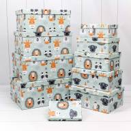 Коробки Прямоугольные Набор 1/10 34*26*15,3 "Животные" 1/6 Арт: 721604/1837 - Коробки Прямоугольные Набор 1/10 34*26*15,3 "Животные" 1/6 Арт: 721604/1837