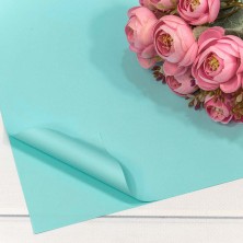 Плёнка в листах 55*55 (20 шт.) матовая "Корейская" 65мкм Голубой-636 1/60 Арт: 1698/636
