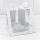 Коробка подарочная 25*26*23 с окошком и лентой "Круг" Белый 1/24 Арт: 720964/7