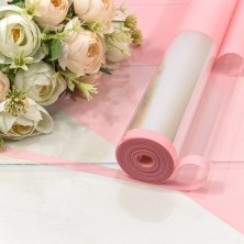 Плёнка 59см 800г глянцевая с окошком 45мкм Розовый-2036 1/6 1/12 Арт: 80006/2036
