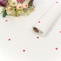 Плёнка 0,58*10м матовая "Сердечки" 65мкм Белый 1/30 Арт: 001382/2