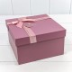 Коробки Квадратные Набор 1/3 21*21*12,3 с двойным бантиком и сердечком Лиловый 1/18 Арт: 721626/2
