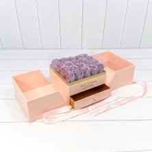 Коробка Квадратная 21*21*18 "Сюрприз" Розовый 1/8 Арт: 721608/1