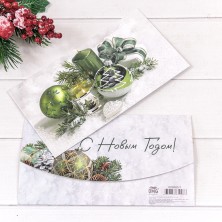 Конверт подарочный 16,5*9см "С новым годом!"-001 1/10 1/250 Арт: 003005/1