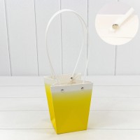 Пакет подарочный "Ваза для цветов" 15,5*13*9,5 260г "Градиент" Жёлтый 1/10 1/150 Арт: 000184G/5