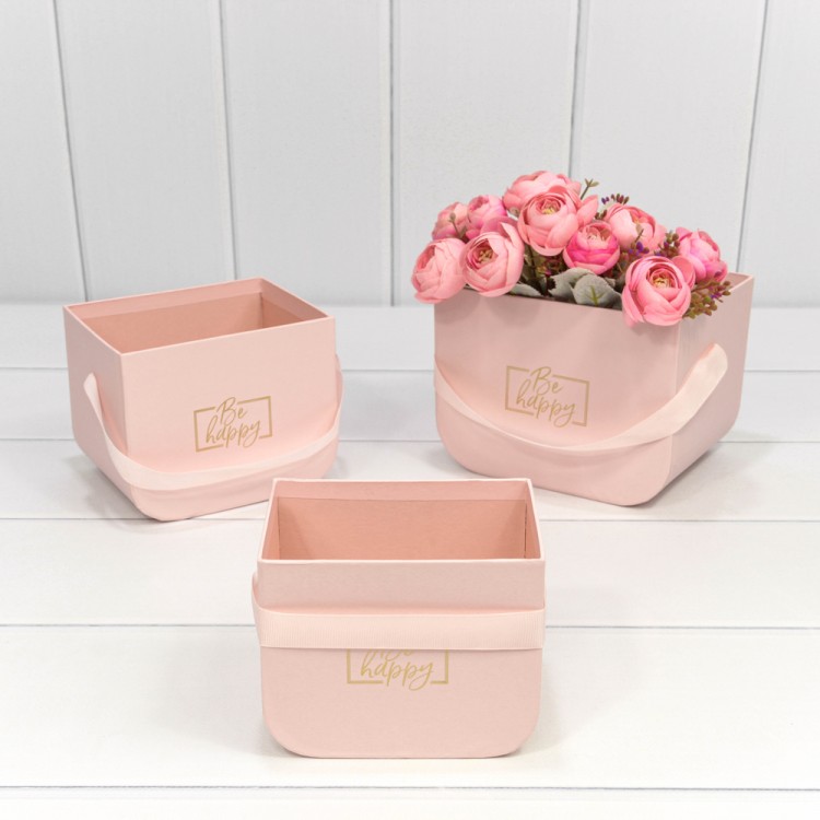 Коробки Прямоугольные Набор 1/3 16,5*12*12,5 с закругленным дном Светло-розовый 1/48 Арт: 720182/9