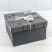 Коробки Квадратные Набор 1/3 21*21*12,3 с бантиком "Газета" Чёрный 1/18 Арт: 721627/1