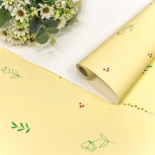 Плёнка 0,58*10м матовая "Веточки" 60мкм Бледно-жёлтый 1/30 Арт: 001387/3